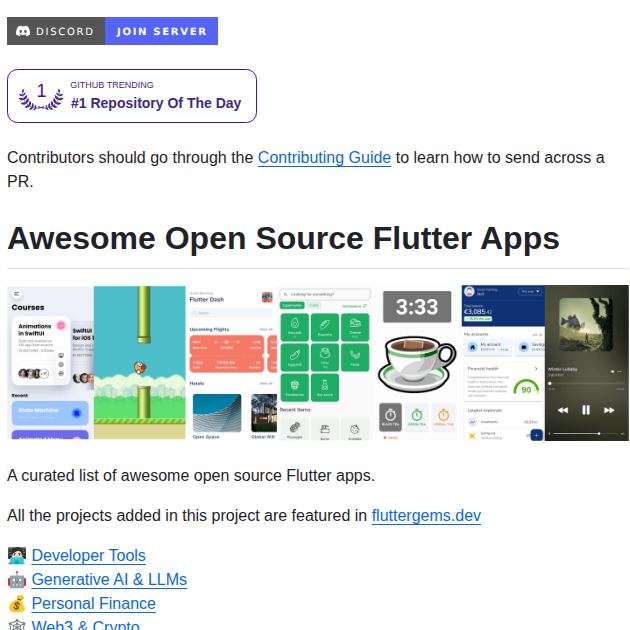 Fluttergems Awesome Open Source Flutter Apps screenshot