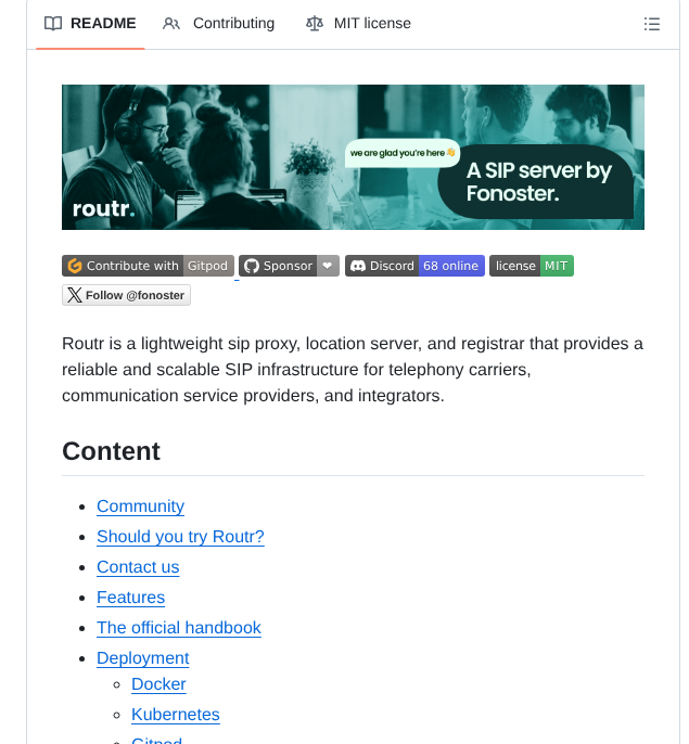 Fonoster Routr screenshot