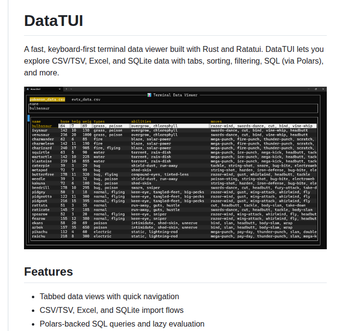 Forensicmatt Datatui screenshot