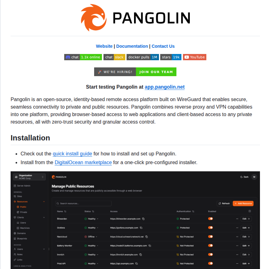 Fosrl Pangolin screenshot