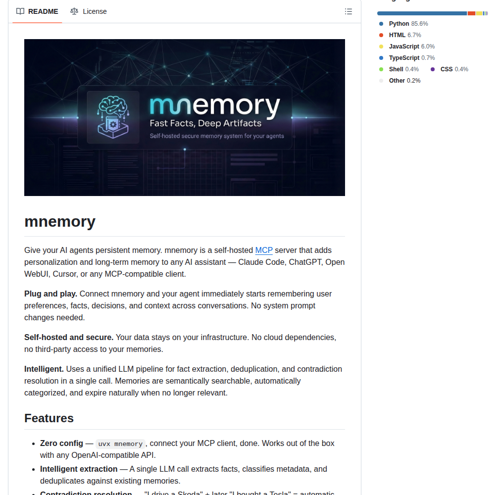 Fpytloun Mnemory screenshot