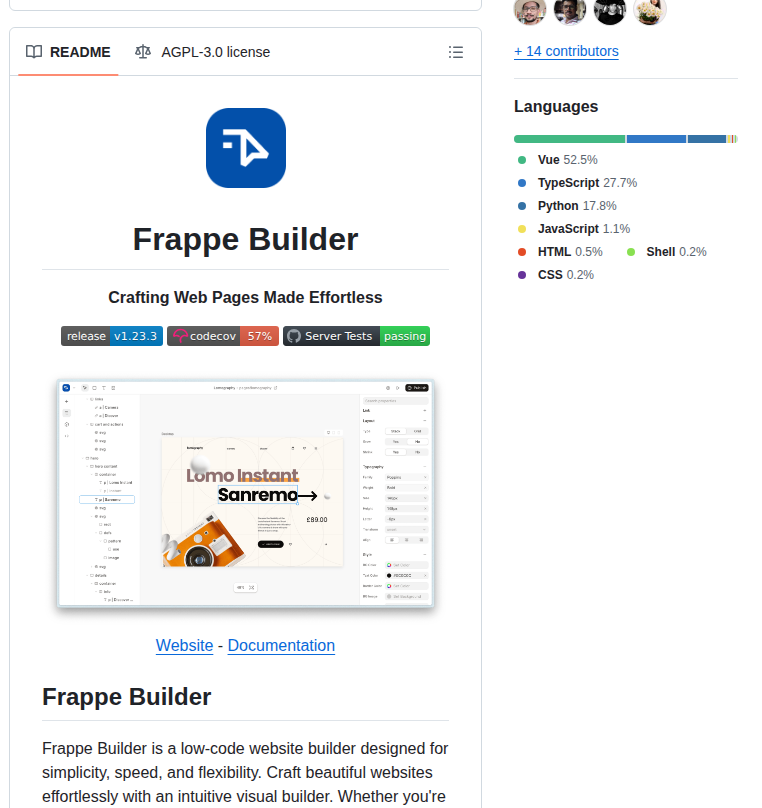 Frappe Builder screenshot
