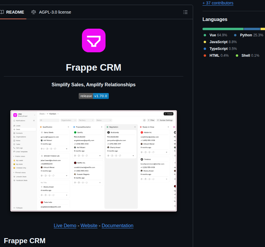 Frappe Crm screenshot