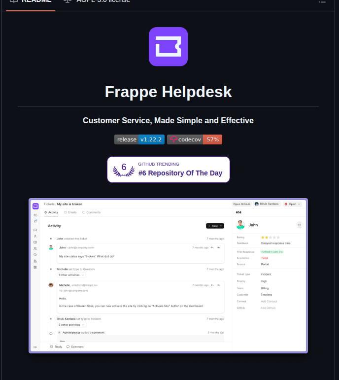Frappe Helpdesk screenshot