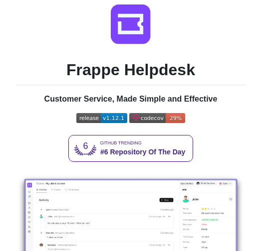 Frappe Helpdesk screenshot