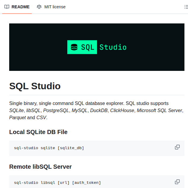 Frectonz Sql Studio screenshot