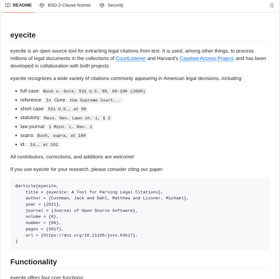 Freelawproject Eyecite screenshot