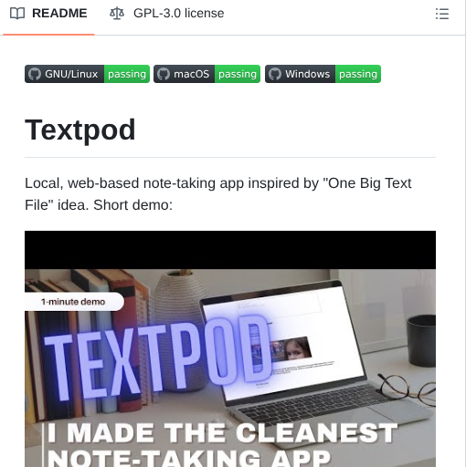 Freetonik Textpod screenshot