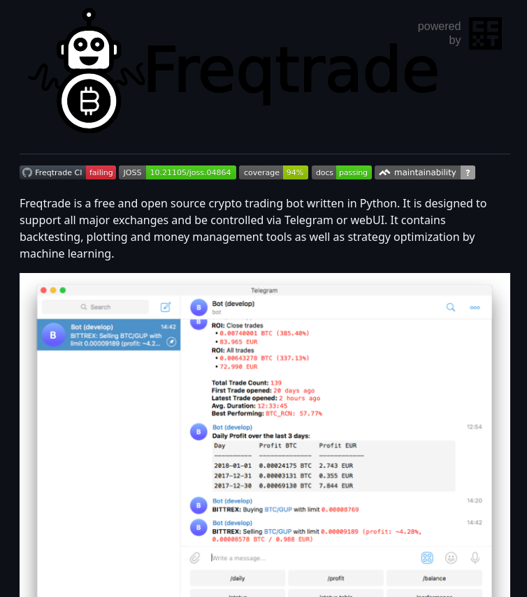 Freqtrade Freqtrade screenshot