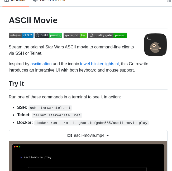 Gabe565 Ascii Movie screenshot