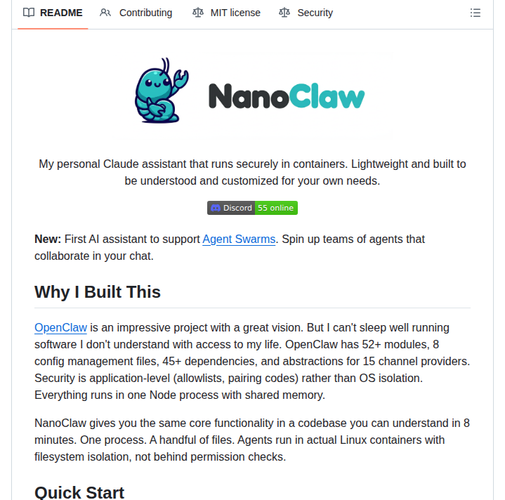Gavrielc Nanoclaw screenshot