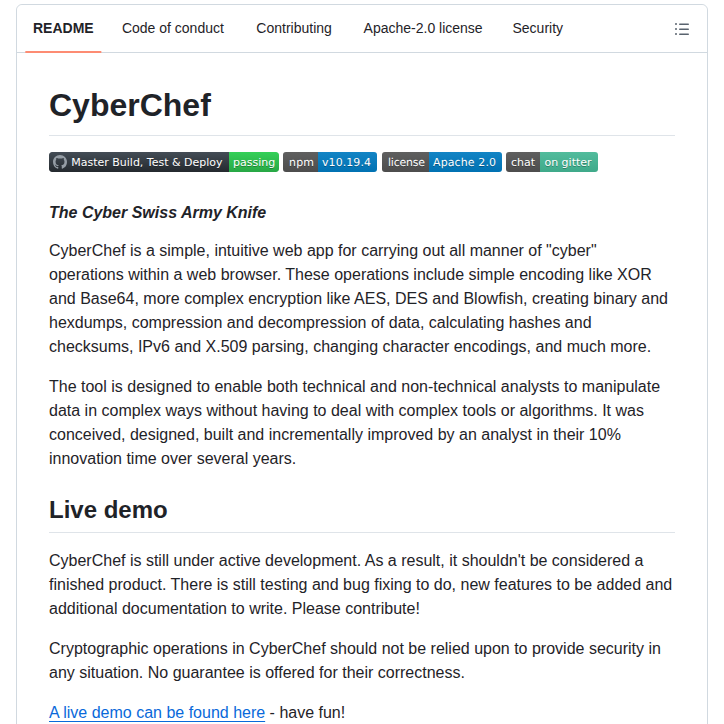 Gchq Cyberchef screenshot