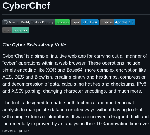Gchq Cyberchef screenshot