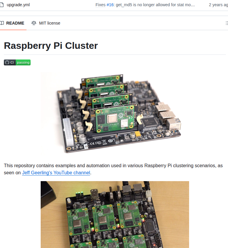 Geerlingguy Pi Cluster screenshot