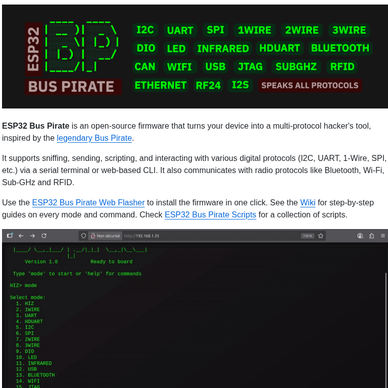 Geo Tp Esp32 Bus Pirate screenshot