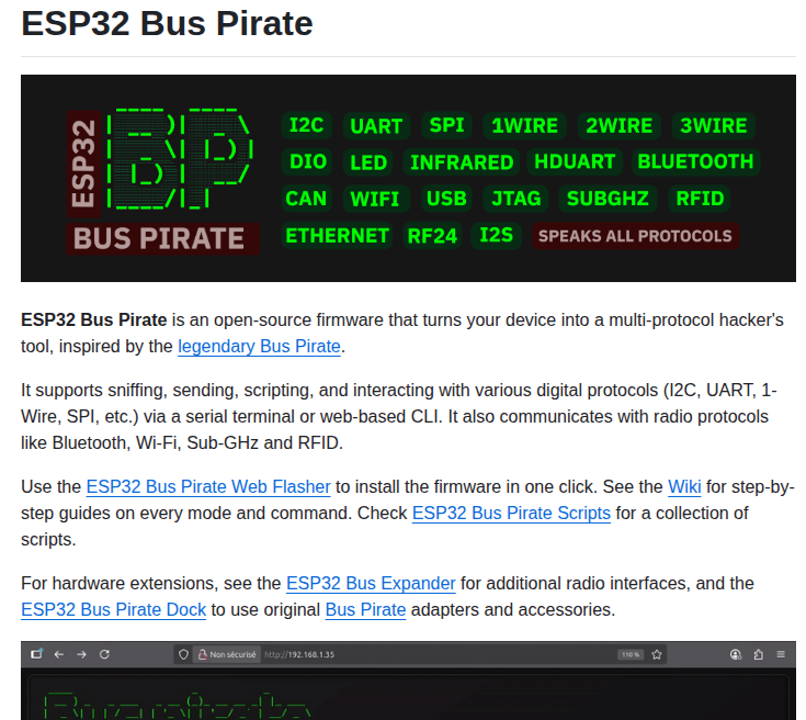 Geo Tp Esp32 Bus Pirate screenshot