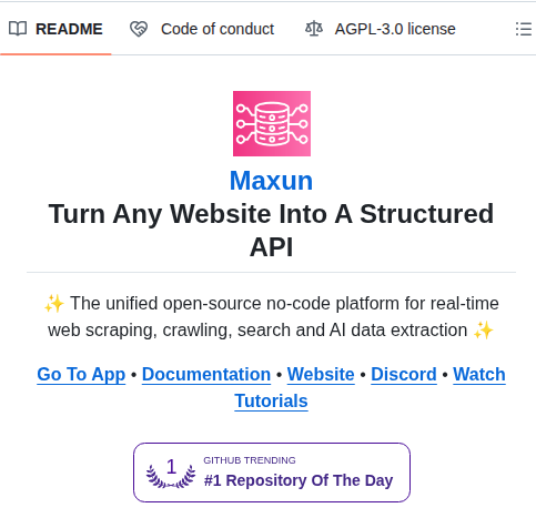 Getmaxun Maxun screenshot