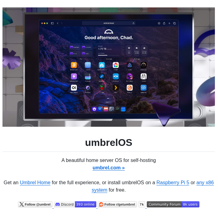 Getumbrel Umbrel screenshot