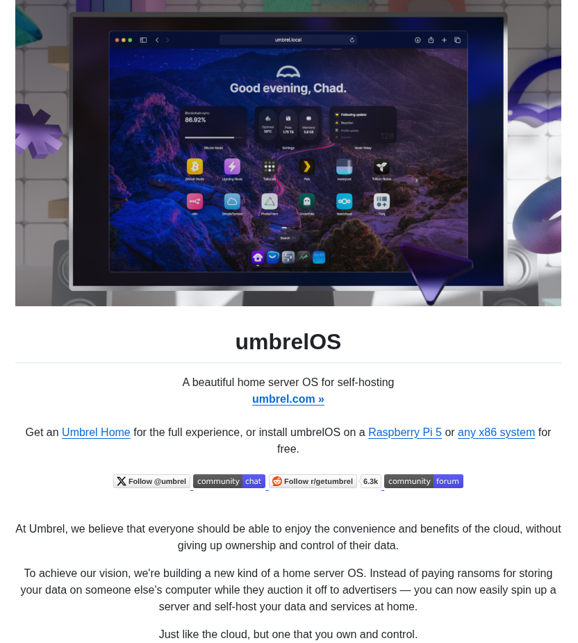 Getumbrel Umbrel screenshot
