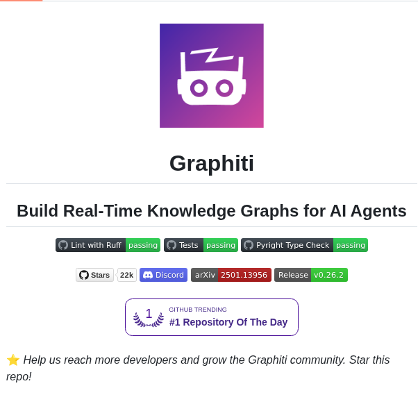 Getzep Graphiti screenshot