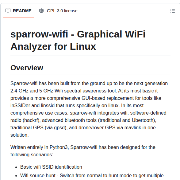 Ghostop14 Sparrow Wifi screenshot