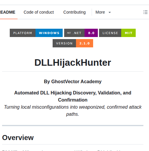 Ghostvectoracademy Dllhijackhunter screenshot