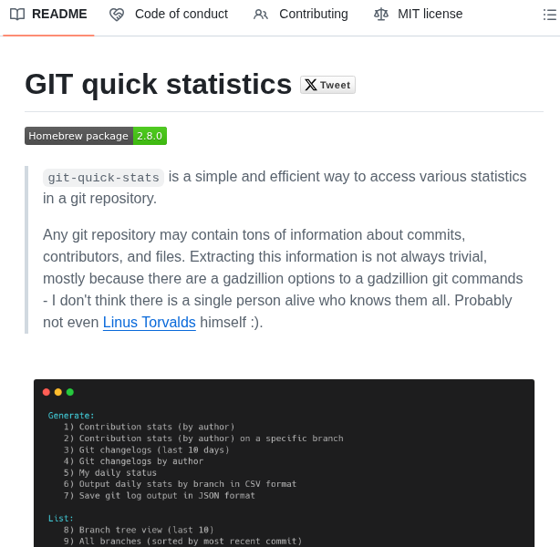 Git Quick Stats Git Quick Stats screenshot