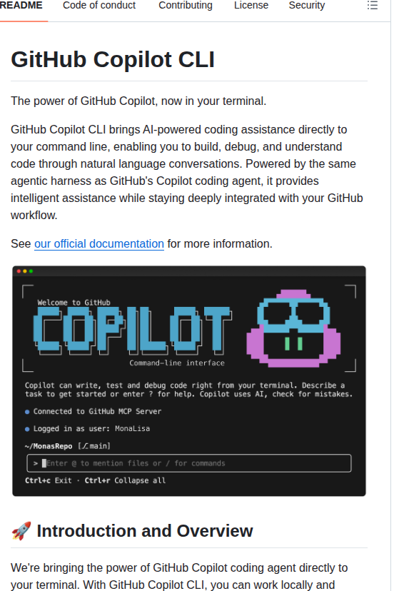 Github Copilot Cli screenshot