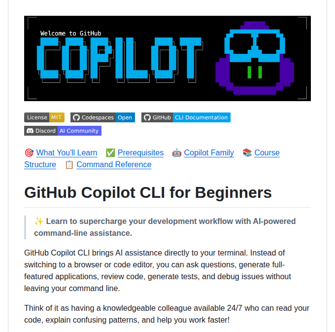 Github Copilot Cli For Beginners screenshot