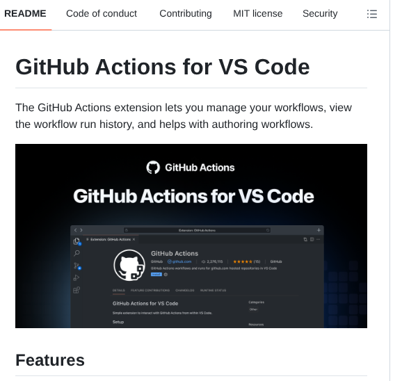 Github Vscode Github Actions screenshot