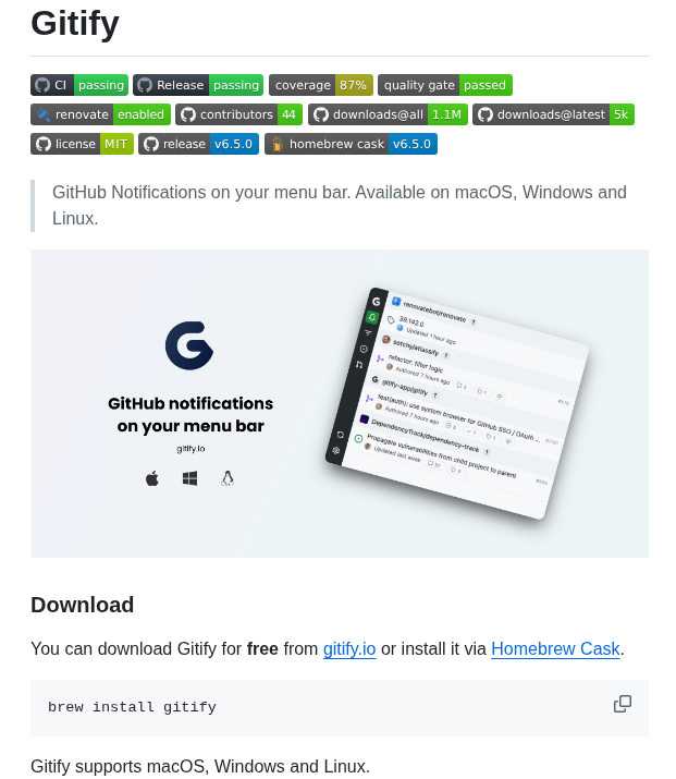 Gitify App Gitify screenshot