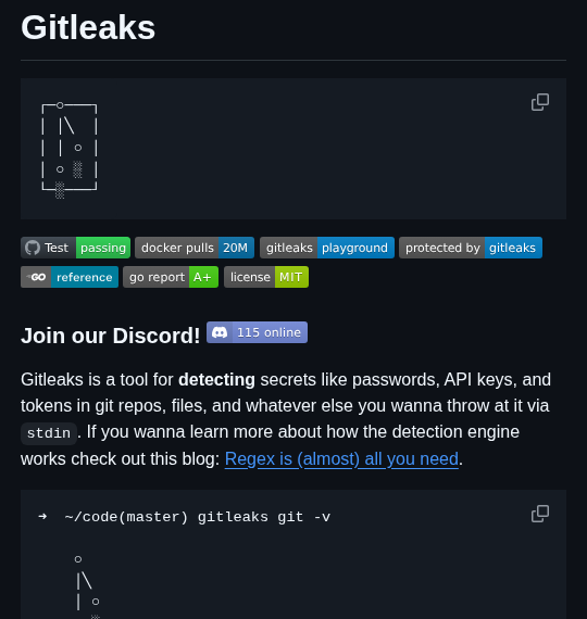 Gitleaks Gitleaks screenshot