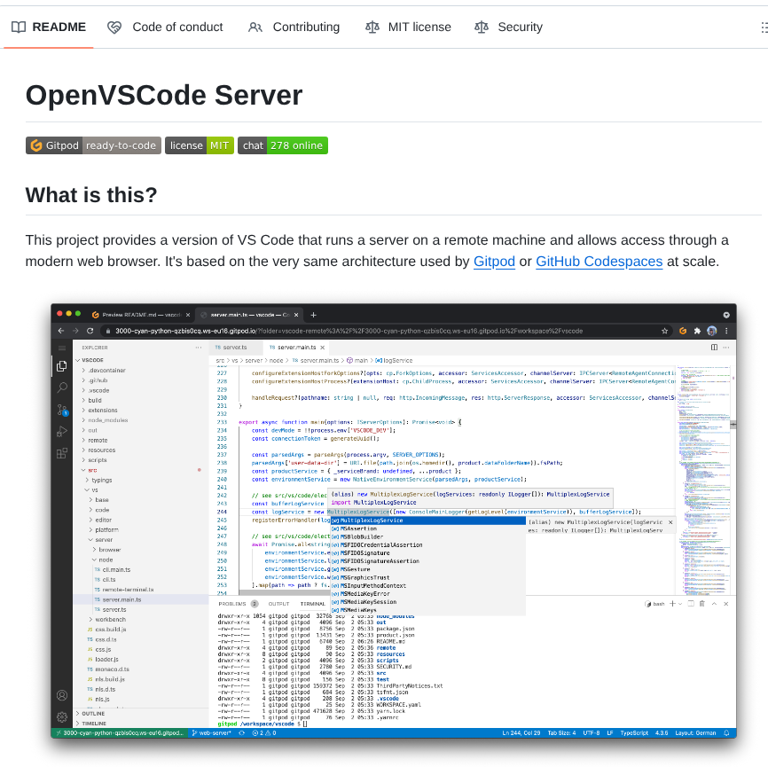 Gitpod Io Openvscode Server screenshot