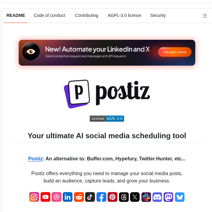 Gitroomhq Postiz App screenshot