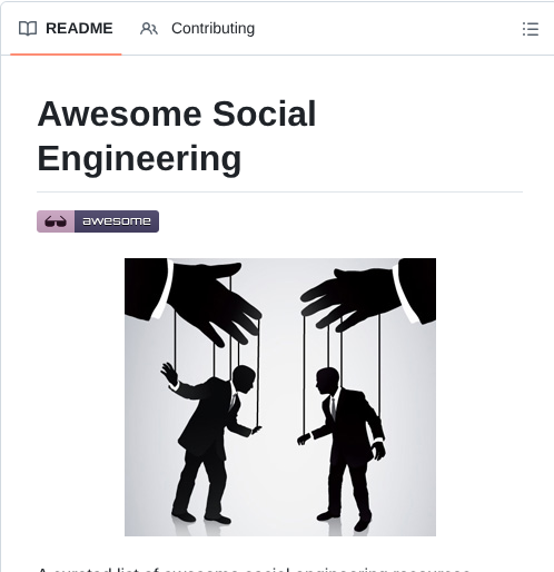 Giuliacassara Awesome Social Engineering screenshot