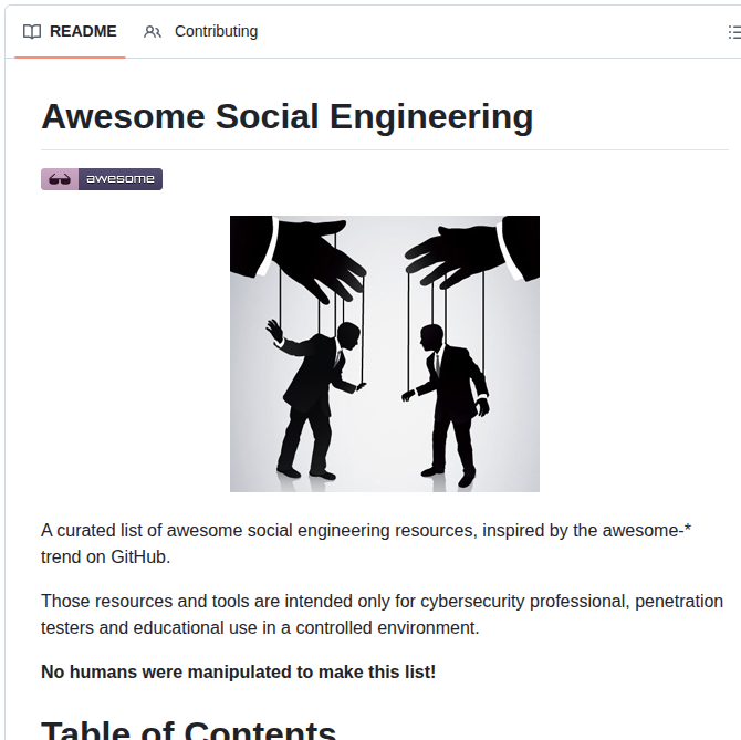 Giuliacassara Awesome Social Engineering screenshot