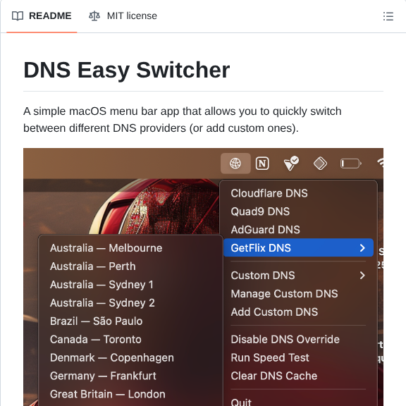 Glinford Dns Easy Switcher screenshot