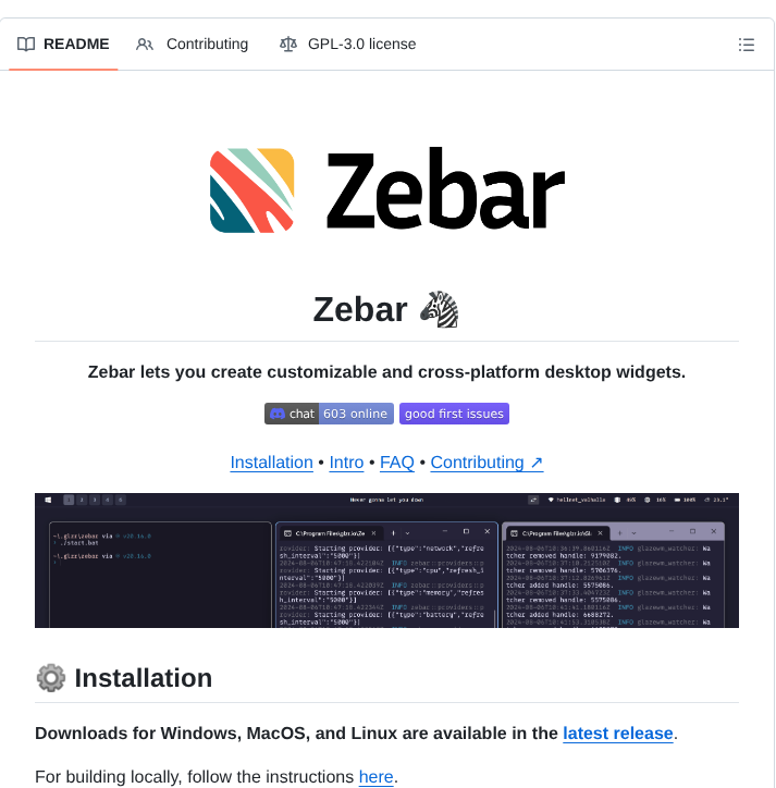 Glzr Io Zebar screenshot