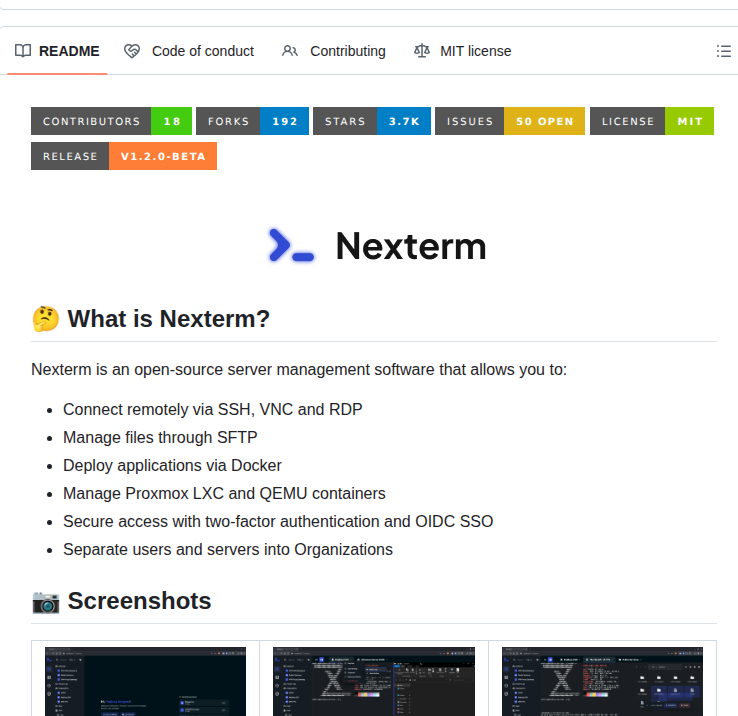 Gnmyt Nexterm screenshot