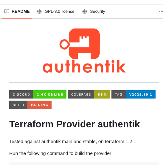 Goauthentik Terraform Provider Authentik screenshot