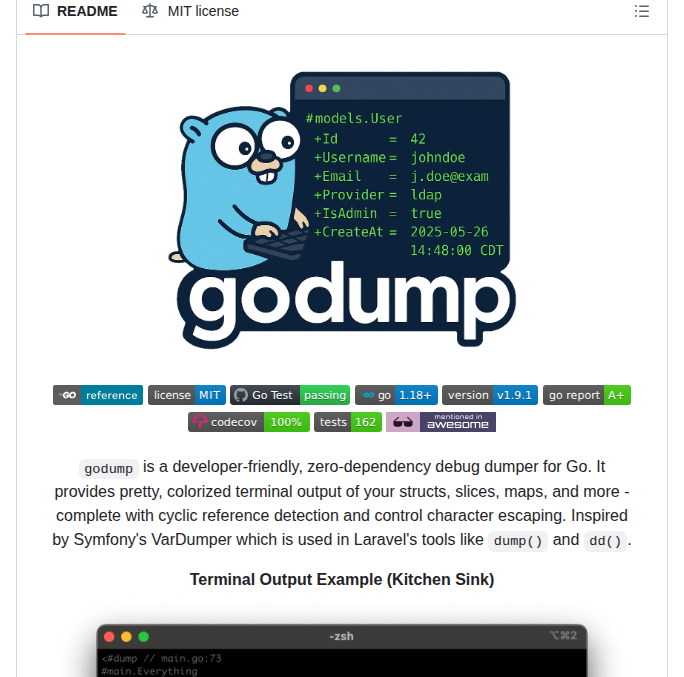 Goforj Godump screenshot