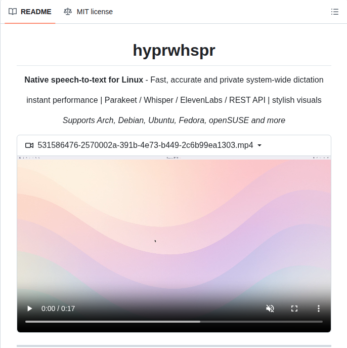 Goodroot Hyprwhspr screenshot