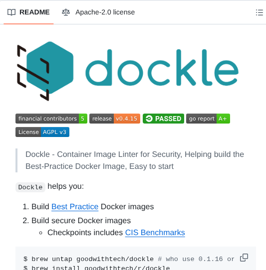 Goodwithtech Dockle screenshot