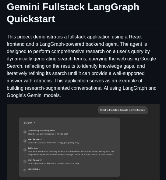 Google Gemini Gemini Fullstack Langgraph Quickstart screenshot