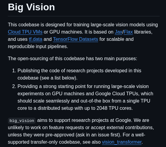 Google Research Big_vision screenshot