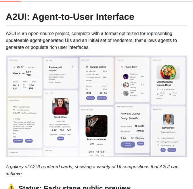 Google A2ui screenshot