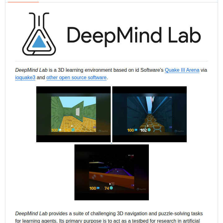 Google Deepmind Lab screenshot