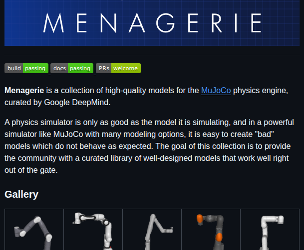 Google Deepmind Mujoco_menagerie screenshot