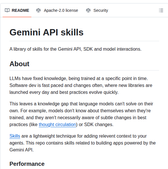 Google Gemini Gemini Skills screenshot