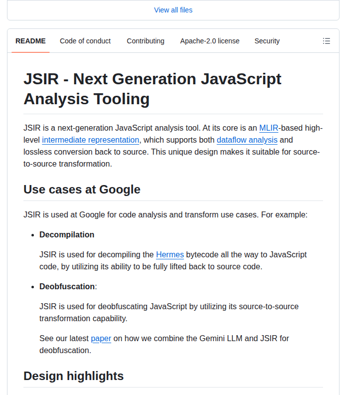 Google Jsir screenshot